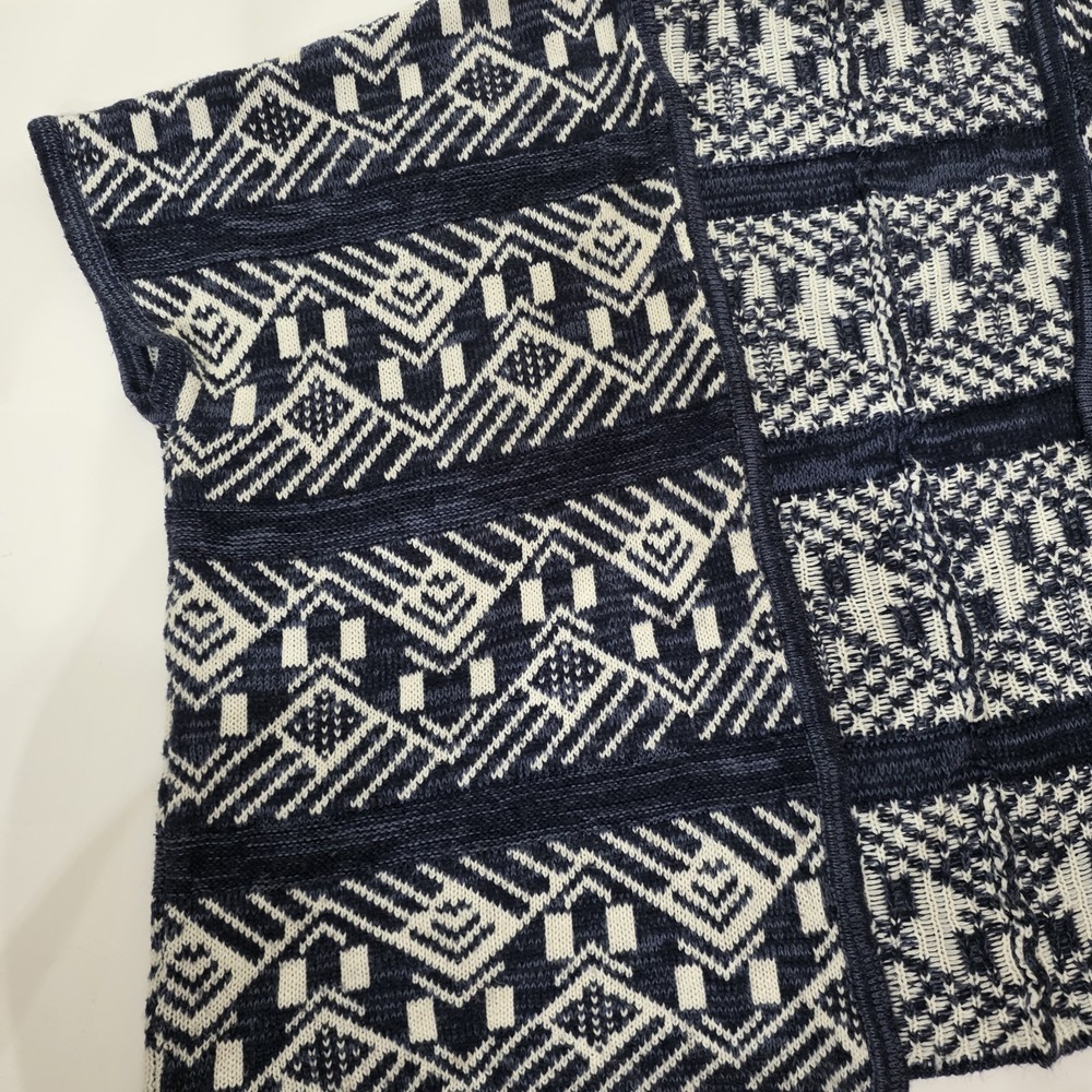 Kim Rogers Cardigan Womens Med Navy Aztec Open Cardigan Boho Cozy Soft Geometric - Picture 10 of 11